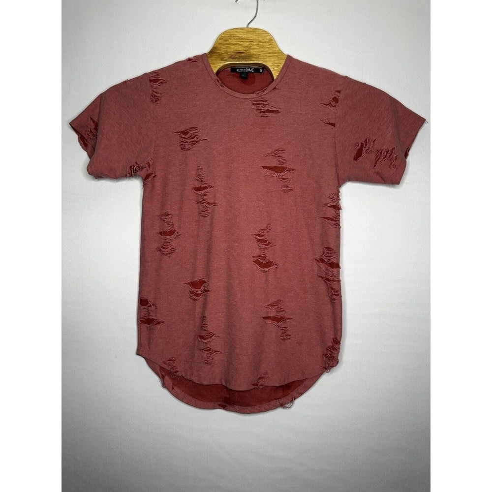 Rustic Dime Rose Destructed Tee Shirt Men’s Small Distressed Shredded‎